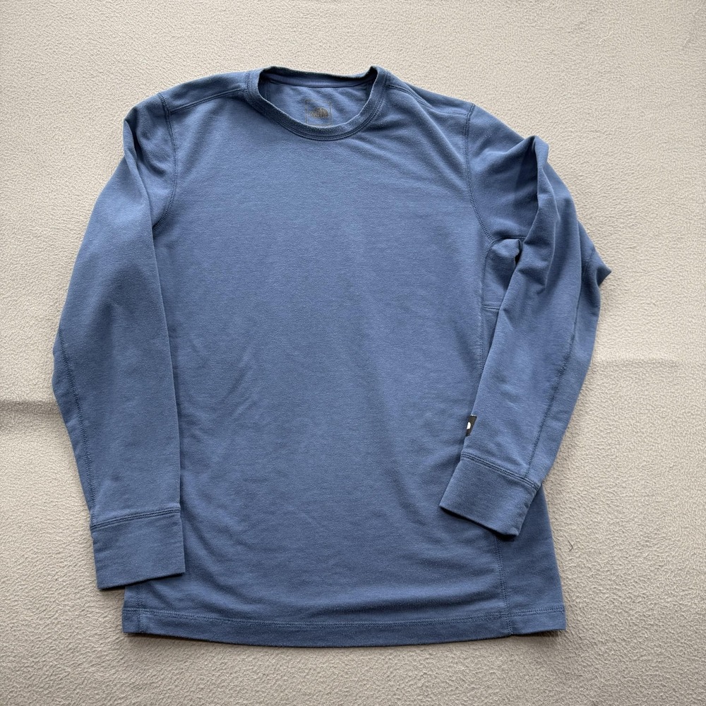 The North Face Shirt Mens Large Blue Long Sleeve Crewneck Tagless Jersey Tee
